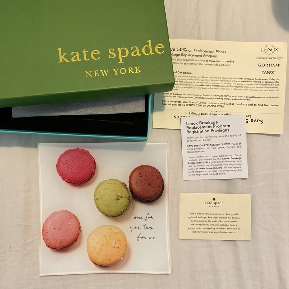 New in Box Kate Spade Macaron dish tray Lenox